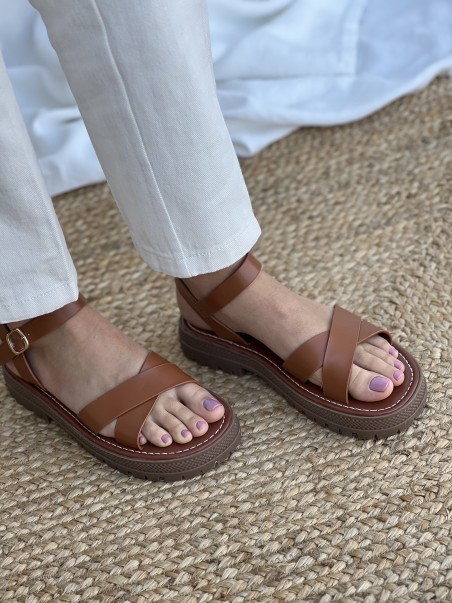 Sandales Louise Camel